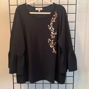 Philosophy Belle Sleeve Lightweight Knit Top - Black & White